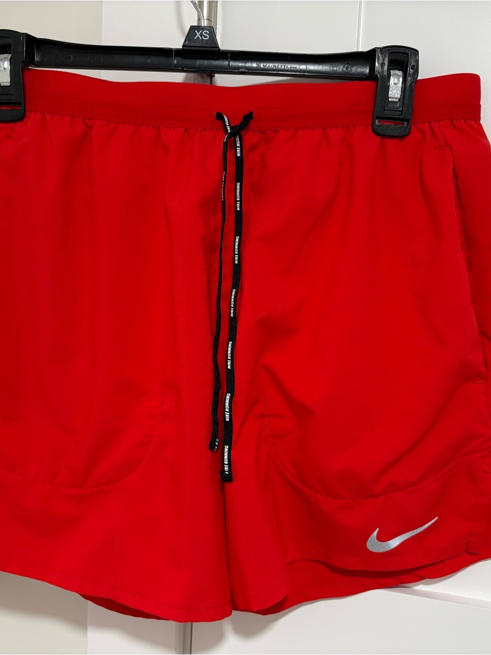 Nike Men’s Red Athletic Shorts with Black Drawstring